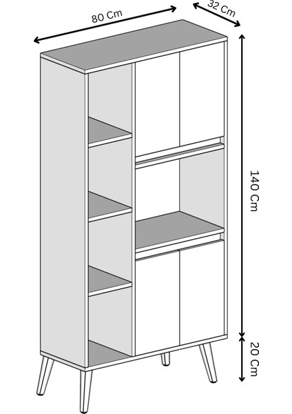 Linea Mint Yeşili Mdf Çok Amaçlı Fırın Dolabı Raflı,kapaklı 80X32X140 cm indirimleri