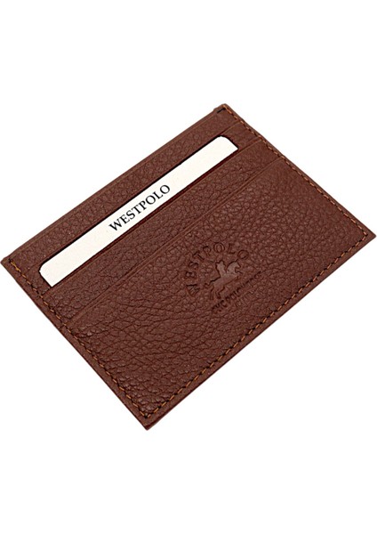 Hakiki Deri Slim Ince Unisex Kartlık - Taba fiyatları