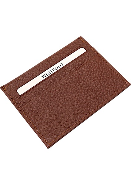 Hakiki Deri Slim Ince Unisex Kartlık - Taba modelleri