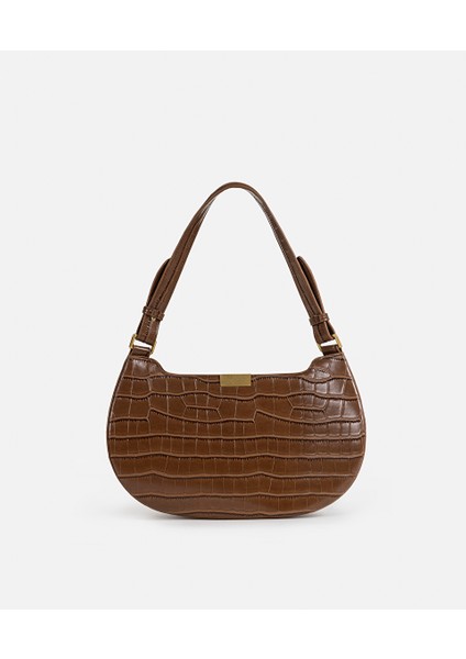 Timsah derisi görünümlü çift askılı çanta IW6250052050074