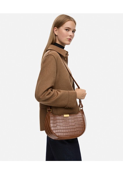 Timsah derisi görünümlü çift askılı çanta IW6250052050074 modelleri