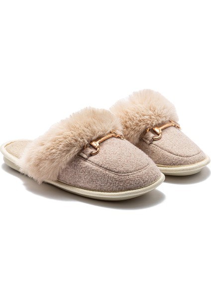 Ania Kadın Tokalı Ev Terliği Bej 37/41