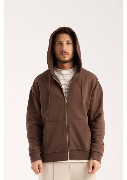 %100 Pamuk Erkek Oversize Fermuarlı Kapüşonlu Sweatshirt | Bol Kesim Hoodie modelleri