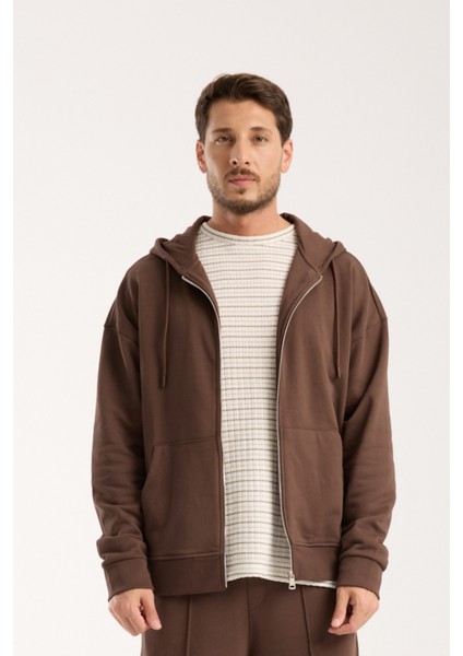 %100 Pamuk Erkek Oversize Fermuarlı Kapüşonlu Sweatshirt | Bol Kesim Hoodie fırsatları
