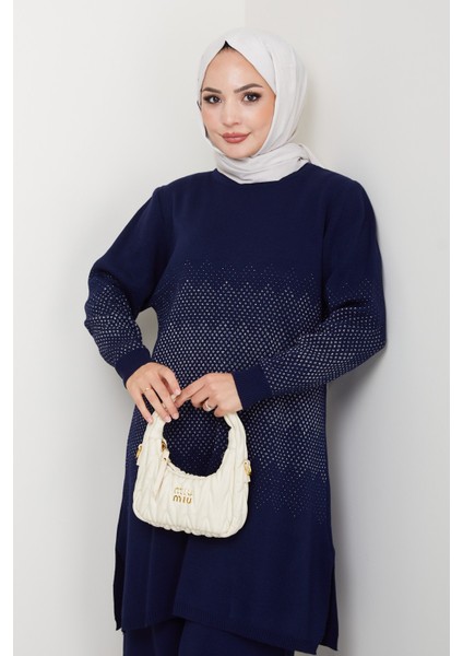 Sim Detaylı Triko Tunik