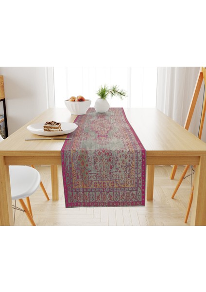 Göz Alıcı Kilim Deseniyle Silinebilir Örtü 33X100 cm