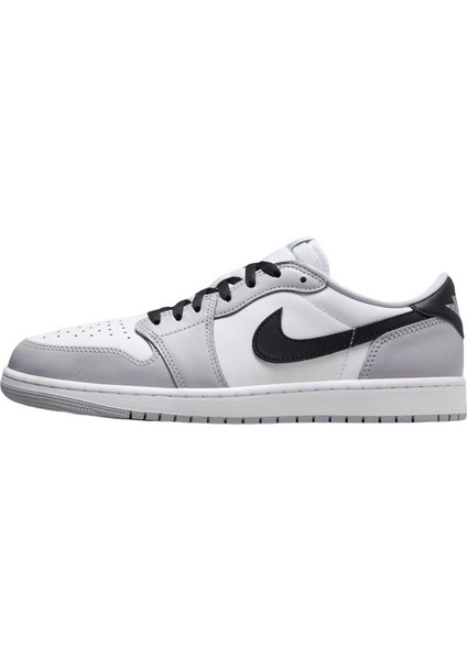 Air Jordan 1 Retro Low Og Leather Unisex Sneaker Hakiki Deri Unisex Günlük Spor Ayakkabı Beyaz Gri