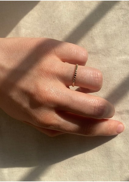 14 Ayar Altın Minimal Altıgen Yüzük