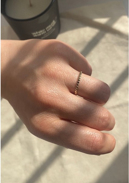 14 Ayar Altın Minimal Altıgen Yüzük modelleri