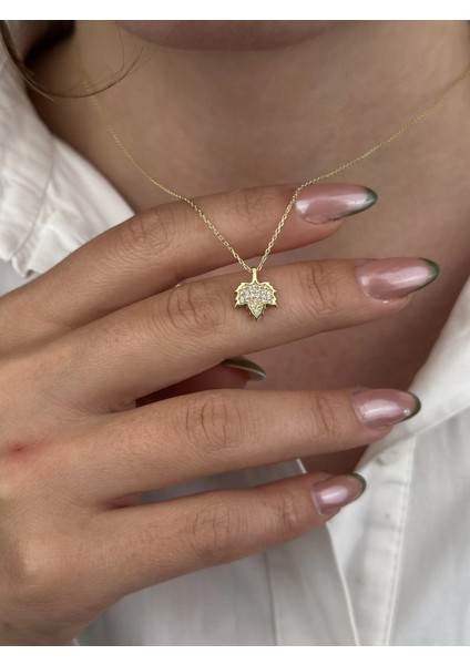 14 Ayar Altın Yaprak Kolye 601 modelleri