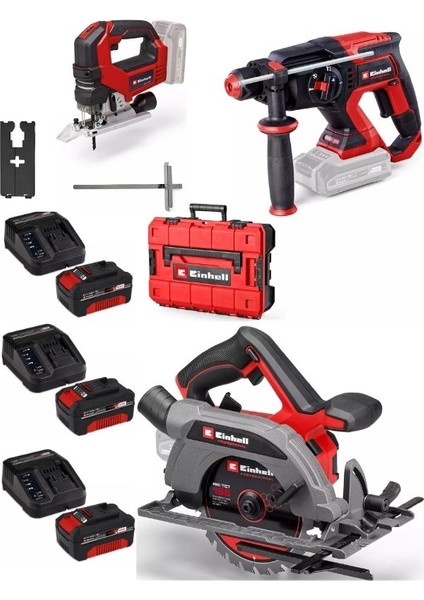 Tp-Hd 18/22 D Bl Matkap Tp-Cs 18/165 Li Bl Daire Testere Tp-Js 18/135 Bl Dekupaj 3X4.0AH Kömürsüz Set