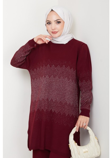 Sim Detaylı Triko Tunik