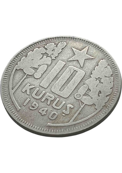1940 / 10 Kuruş Madeni Koleksiyon Para. Cumhuriyet Dönemi Koleksiyon Para