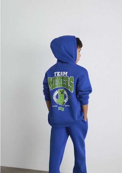 Minecraft Baskılı Mavi Sweatshirt 6S10174-70896 fiyatları