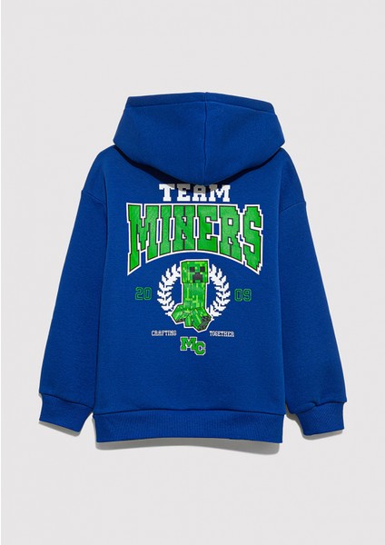 Minecraft Baskılı Mavi Sweatshirt 6S10174-70896 indirimleri