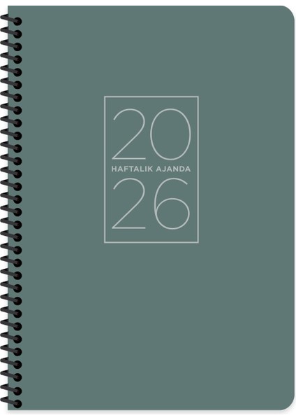 Keskin 2026-17*24 Spiralli Haftalık Ajanda - Yeşil