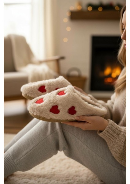 Kadın Günlük Terlik Peluş Içi Yünlü Kürklü Terlik Misafir Çeyiz Bohça Gelin Ev Terliği indirimleri