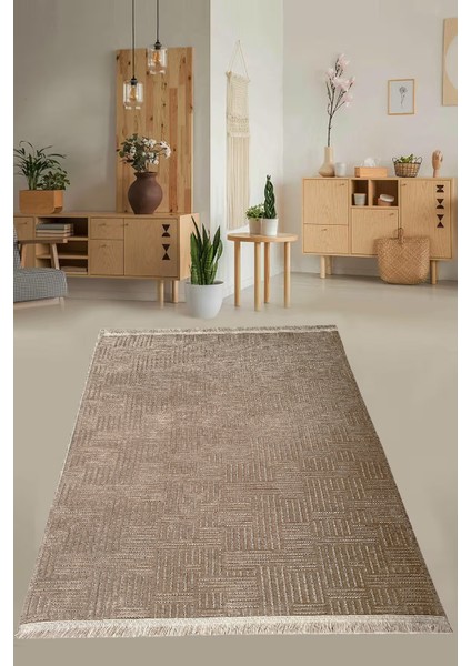 Premium Şönil Dokuma Halı Salon - Mutfak - Yatak Odası Halı ve Yolluk-Vizon