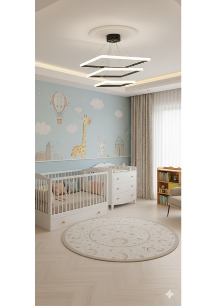 Modern Kare Siyah Kasa Günışığı LED Avize indirimleri