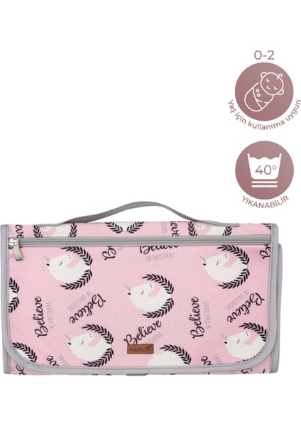 Bebek Alt Açma Minderi Bakım Çantası Unicorns - Pembe fiyatları