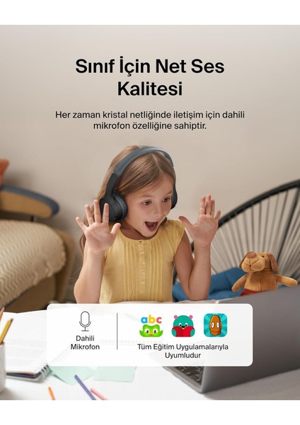 Soundform Çocuklar Için Dahili Mikrofonlu Kablosuz Kulak Üstü Kulaklık, Mavi fırsatları