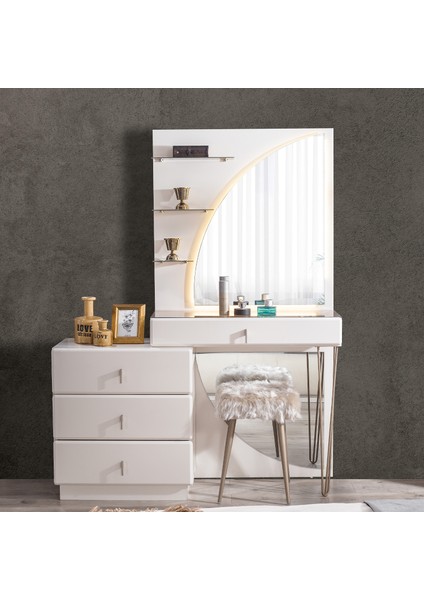 Ada Aynalı Puflu Şifonyer