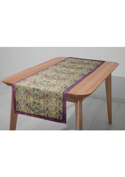 Kilim Motifli Runner & Silinebilir Servis Takımı 33X100 cm