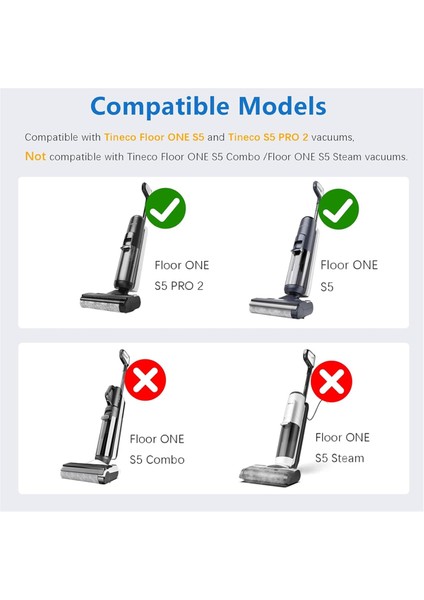 Tineco Floor One S5 / S5 Pro / S5 Pro 2 / S5 Extreme Vakum Parçaları Ana Silindir Fırça Hepa Filtre Aksesuarları (Yurt Dışından) modelleri