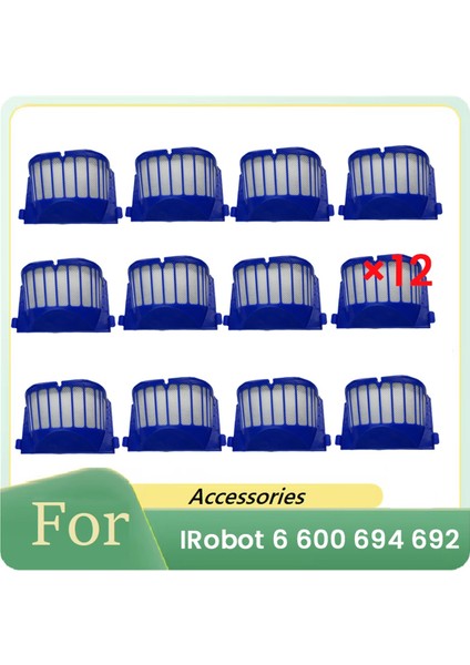Irobot 6 Serisi 600, 694, 692 Süpürme Robotu Aksesuarları Için 12 Adet Temizleyici Filtre (Yurt Dışından)