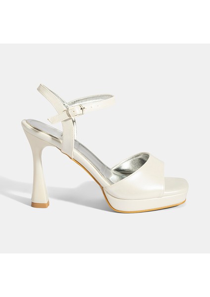 Kadın Beyaz Ayarlanabilir Tokalı Topuklu Gelin Ayakkabısı fiyatları