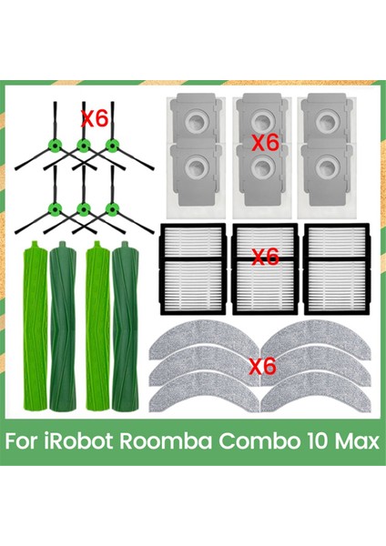 Irobot Roomba Combo 10 Max Için Ana Fırça Hepa Filtre Paspas Bezi Toz Torbası Yedek Parçalar Verimli Temizlik Aksesuarları (Yurt Dışından)