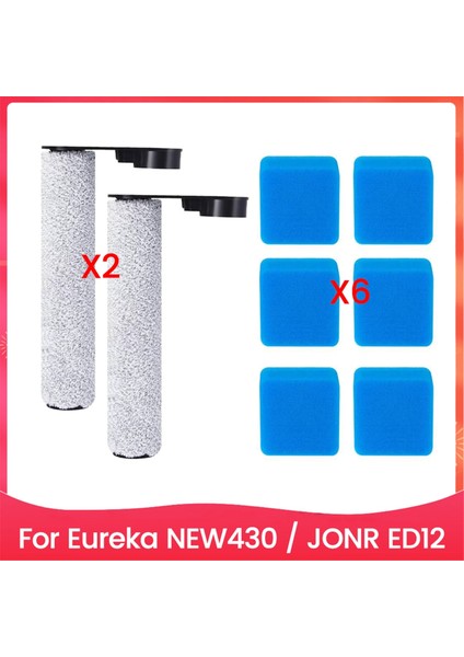 Eureka NEW430/JONR ED12 Zemin Fırçalama Makinesi Yedek Parçaları Için 8 Parça Ana Fırça ve Sünger Seti Ana Fırça Süngeri (Yurt Dışından)