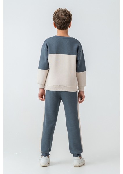 Erkek Çocuk Brooklyn Skat Clup Baskılı 3 Iplik Kalın Kışlık Eşofman Takımı AK4228 indirimleri