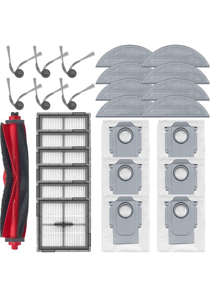Roborock Q10 S5/Q10 S5+/Q10 X5/Q10 X5+/Q10 VF/Q10 Vf+ Yedek Parçalar Ana Yan Fırça Filtre Paspas Bezi Toz Torbası Için 27 Adet (Yurt Dışından)