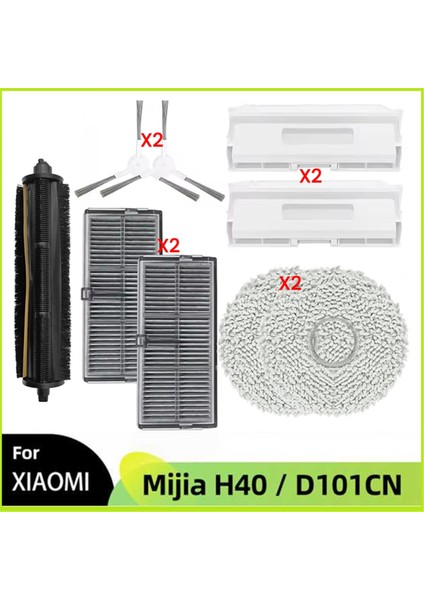 Xiaomi Mijia H40 / D101CN Elektrikli Süpürge Parçaları Ana Yan Fırça Paspas Bezleri Toz Torbaları Filtreler Için 9 Parça Aksesuar Seti (Yurt Dışından)
