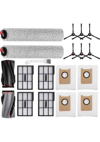 Eufy E25 Omni / E28 Omni Robot Süpürge Yedek Parça Takımı Ana Yan Fırça Paspas Silindiri Hepa Filtre Toz Torbası (Yurt Dışından)