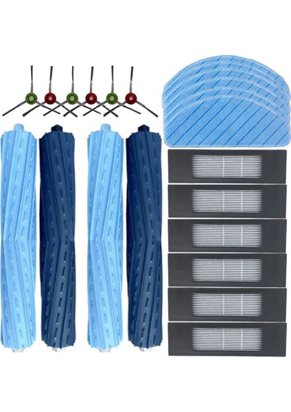 Ecovacs Deebot T9 Aıvı / T9 Aıvı+ Robot Süpürge Parçaları Için 22 Adet Yedek Ana Yan Fırça Filtre Paspas Bezi (Yurt Dışından)