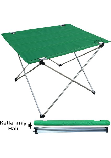 54001 Argeus Katlanabilir Alüminyum Masa/ Yeşil