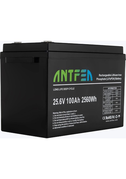 Antfea 25.6V 100AH Abs Lityum Akü Lifepo4 modelleri