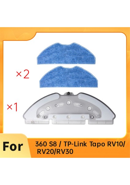360 S8 / Tp-Link Tapo RV10/RV20/RV30 Robot Süpürge Mikrofiber Pedler Için Yedek Paspas Braketi Seti (Yurt Dışından) modelleri