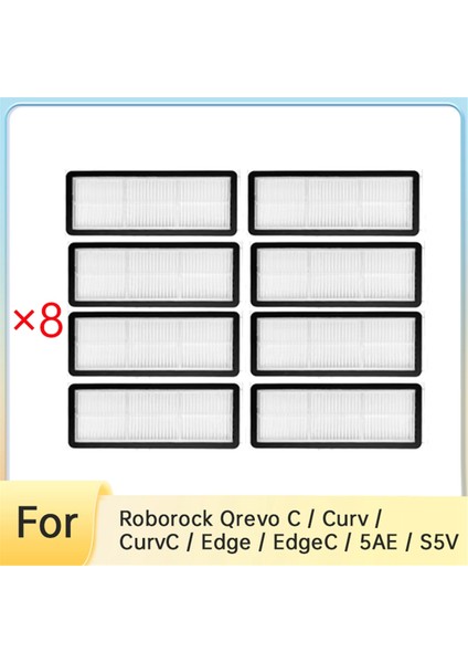 Roborock Qrevo C / Curv / Curvc / Edge / Edgec / 5AE / S5V Elektrikli Süpürge Aksesuarları Için 8 Adet Filtre (Yurt Dışından) fiyatları