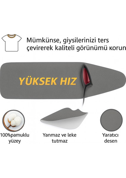 Ütü Masası Kılıfı Keçeli Gri Yıldızlı Desen Battal Boy Xxl Pamuklu Yanmaz Üretim modelleri