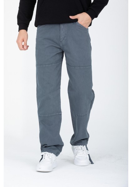 Basic %100 Pamuk Loose Fit Baggy Pantolon Paçası Büzülür Ipli | Rahat Kalıp