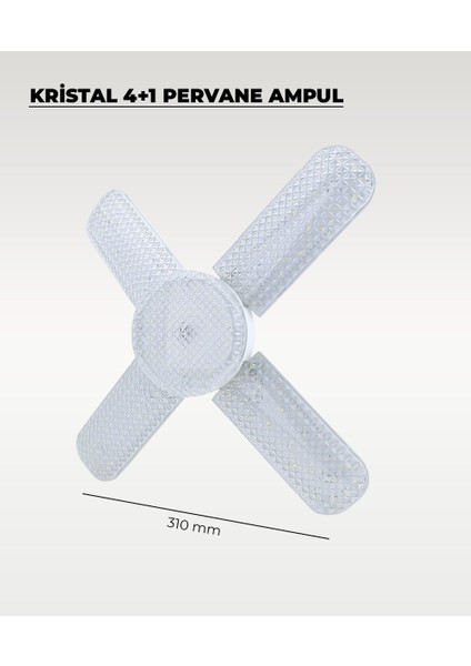 60W Kristal Pervane 4+1 Kanatlı Ampul 6500K Beyaz Işık fiyatları