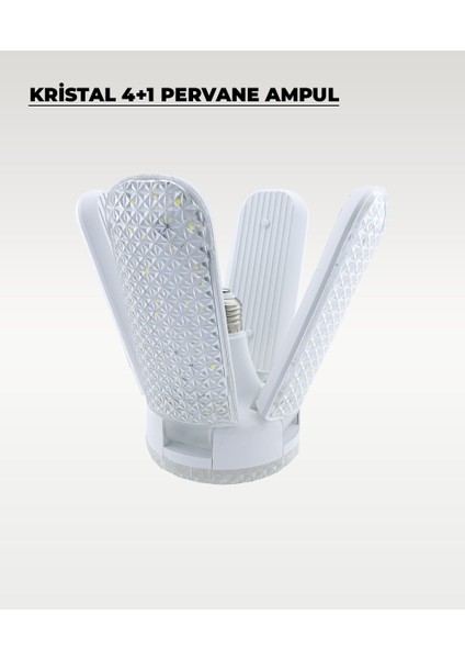 60W Kristal Pervane 4+1 Kanatlı Ampul 6500K Beyaz Işık modelleri