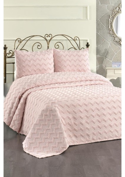 Lumpa 3 Parça Çift Kişilik Pike Takımı Pudra