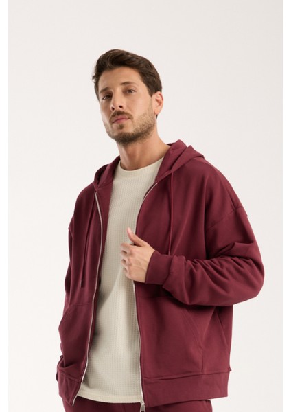 %100 Pamuk Erkek Oversize Fermuarlı Kapüşonlu Sweatshirt | Bol Kesim Hoodie fırsatları