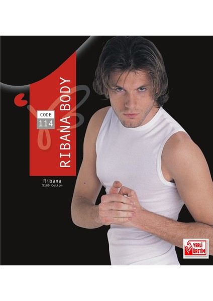 Erkek Beyaz Ribana Sıfır Kollu Atlet % 100 Pamuklu Atlet 3’lü Paket 114-3B fiyatları