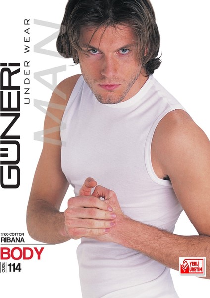 Erkek Beyaz Ribana Sıfır Kollu Atlet % 100 Pamuklu Atlet 3’lü Paket 114-3B modelleri