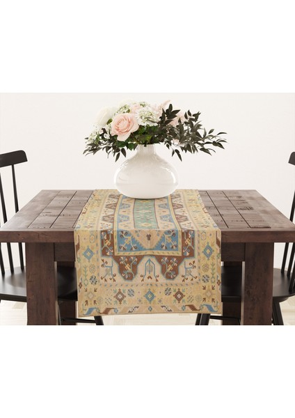 33X100 cm Etnik Desenli Şık Runner – Silinebilir modelleri